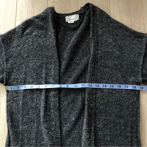 Anthropologie Wool Blend Open Front Pocket Cardigan in Grey Size M - Picture 3 of 10